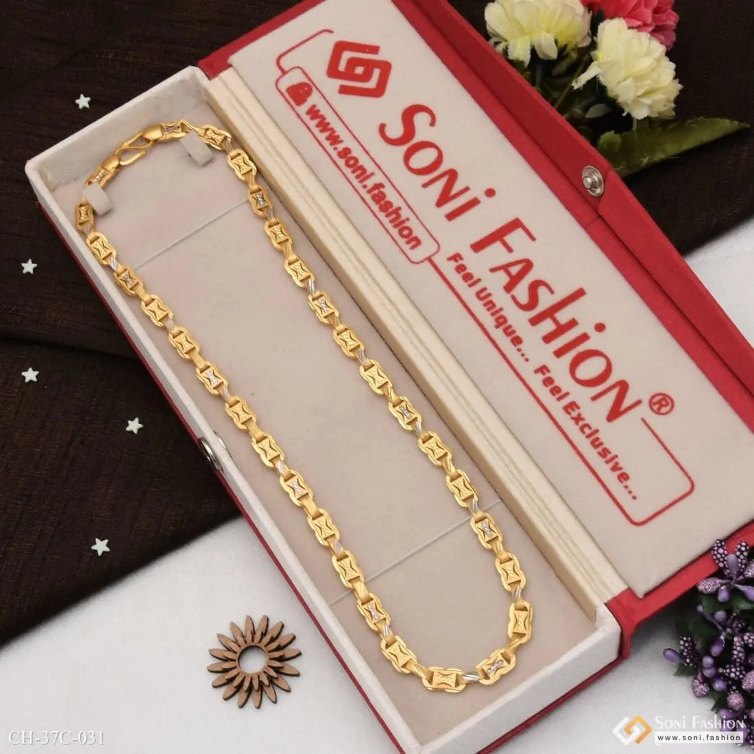 1 Gram Gold Forming Chokdi Chic Design Superior Quality Chain for Men - Style C031