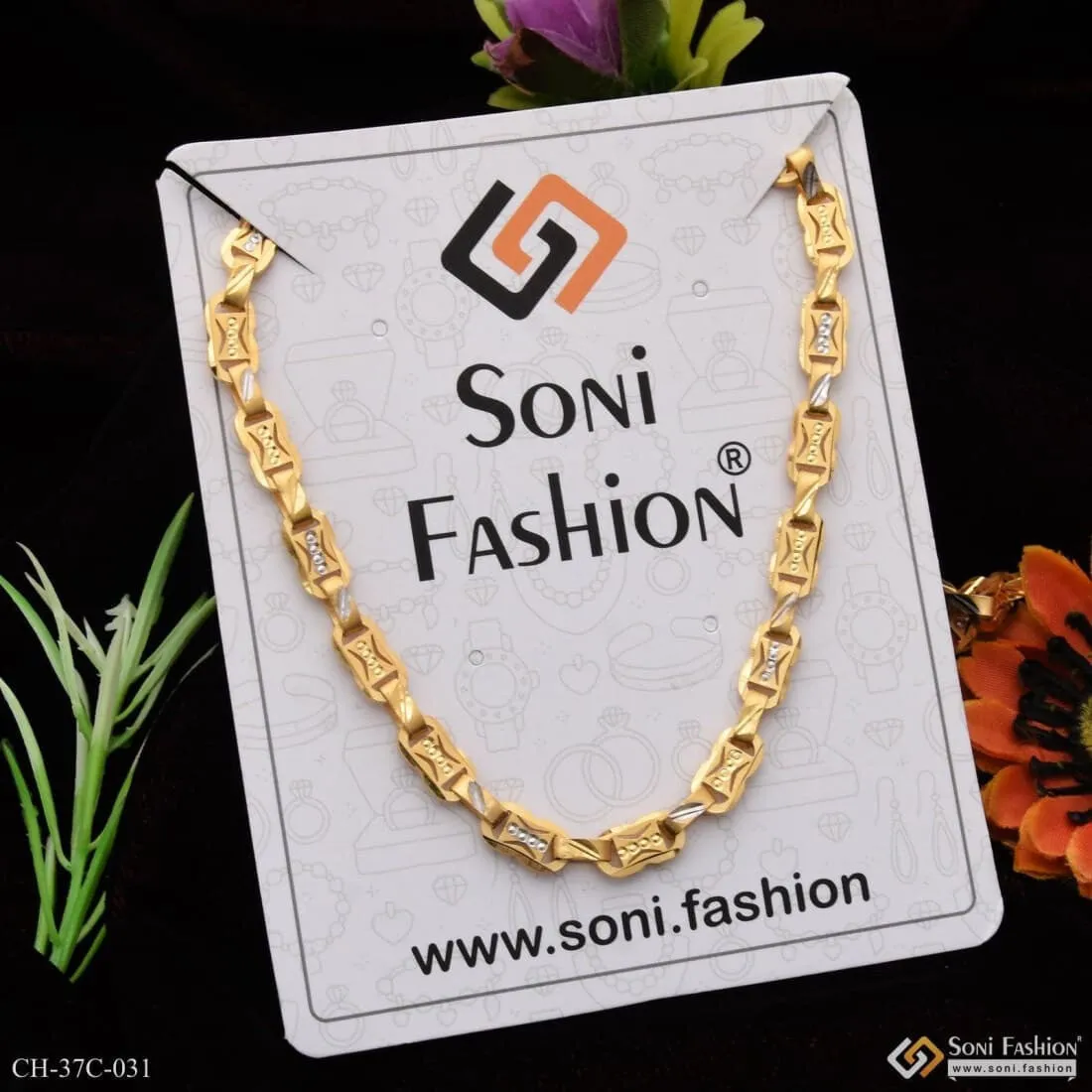 1 Gram Gold Forming Chokdi Chic Design Superior Quality Chain for Men - Style C031