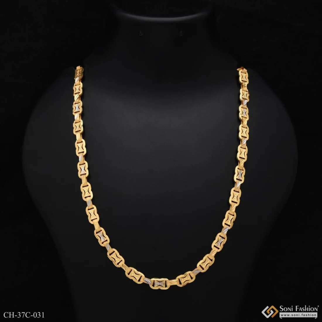 1 Gram Gold Forming Chokdi Chic Design Superior Quality Chain for Men - Style C031