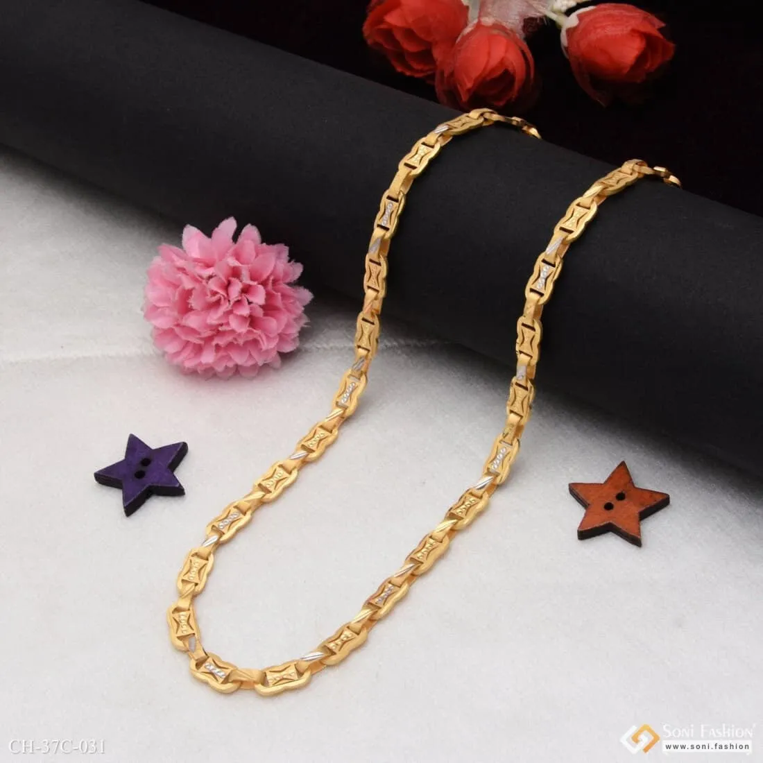 1 Gram Gold Forming Chokdi Chic Design Superior Quality Chain for Men - Style C031