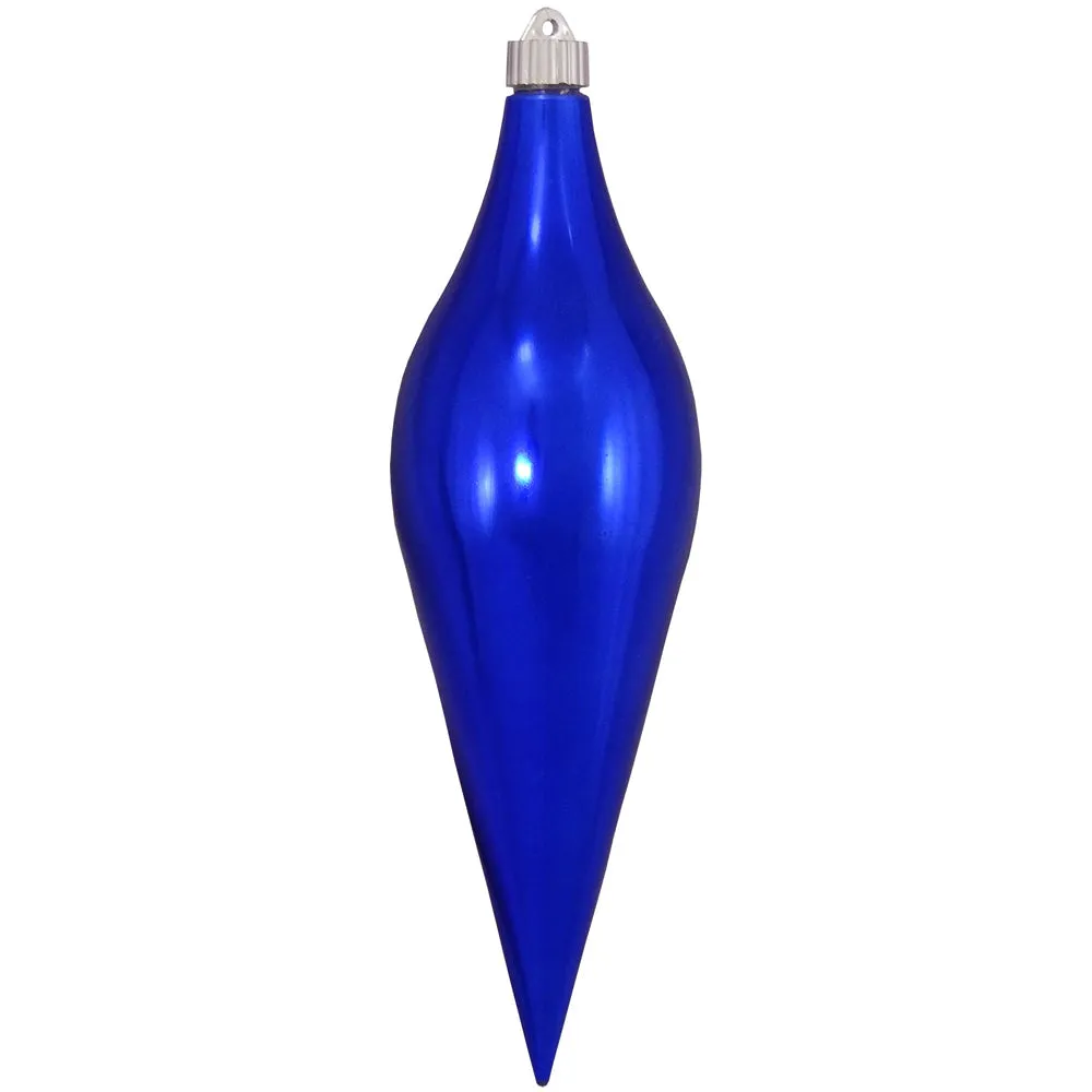 12 2/3" (320mm) Large Commercial Shatterproof Drop Ornaments, Azure Blue, Case, 12 Pieces