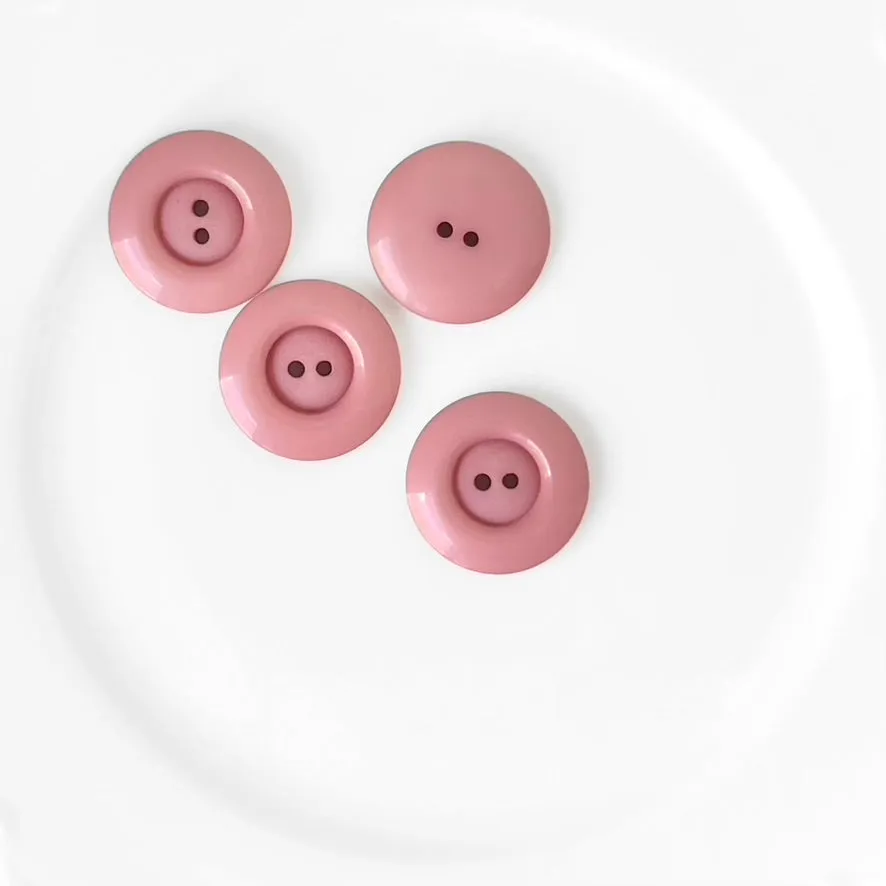 27MM 2 Hole Puff Circle Buttons - Multiple Colors