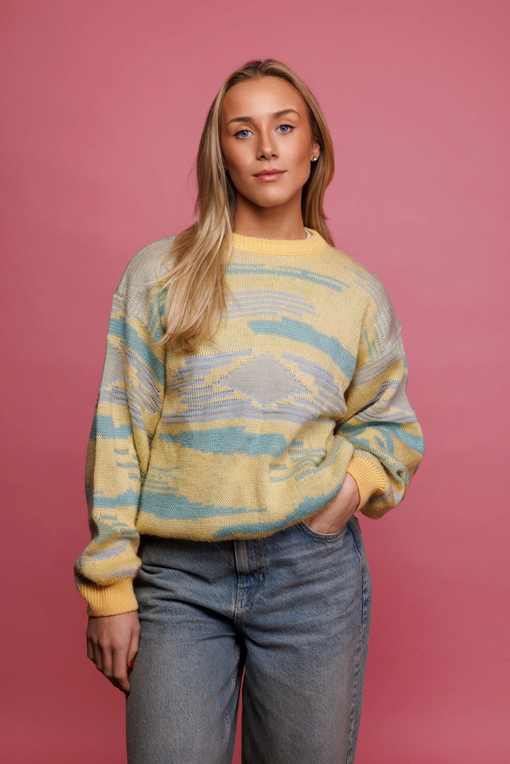 80's Pastel Knit Jumper M/L