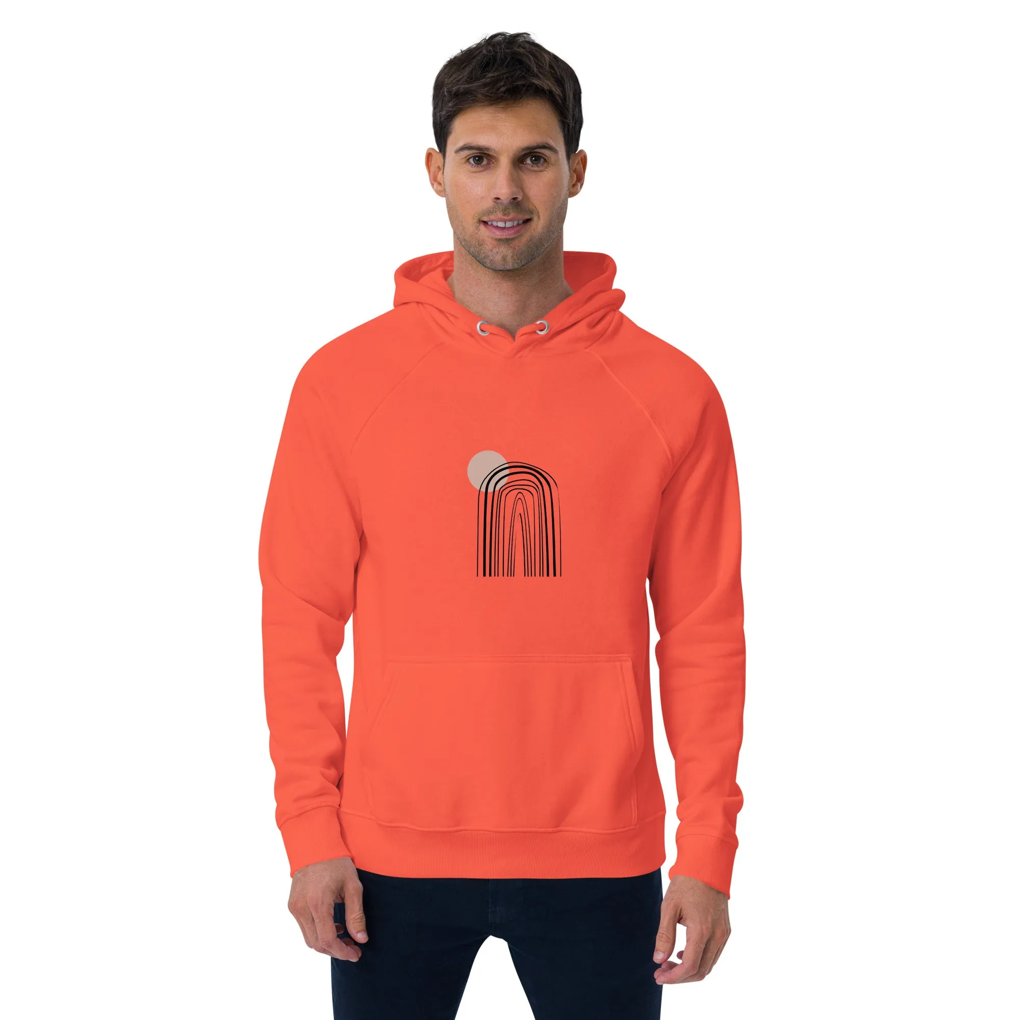 Abstract Lines Graphic Men Eco Raglan Hoodie