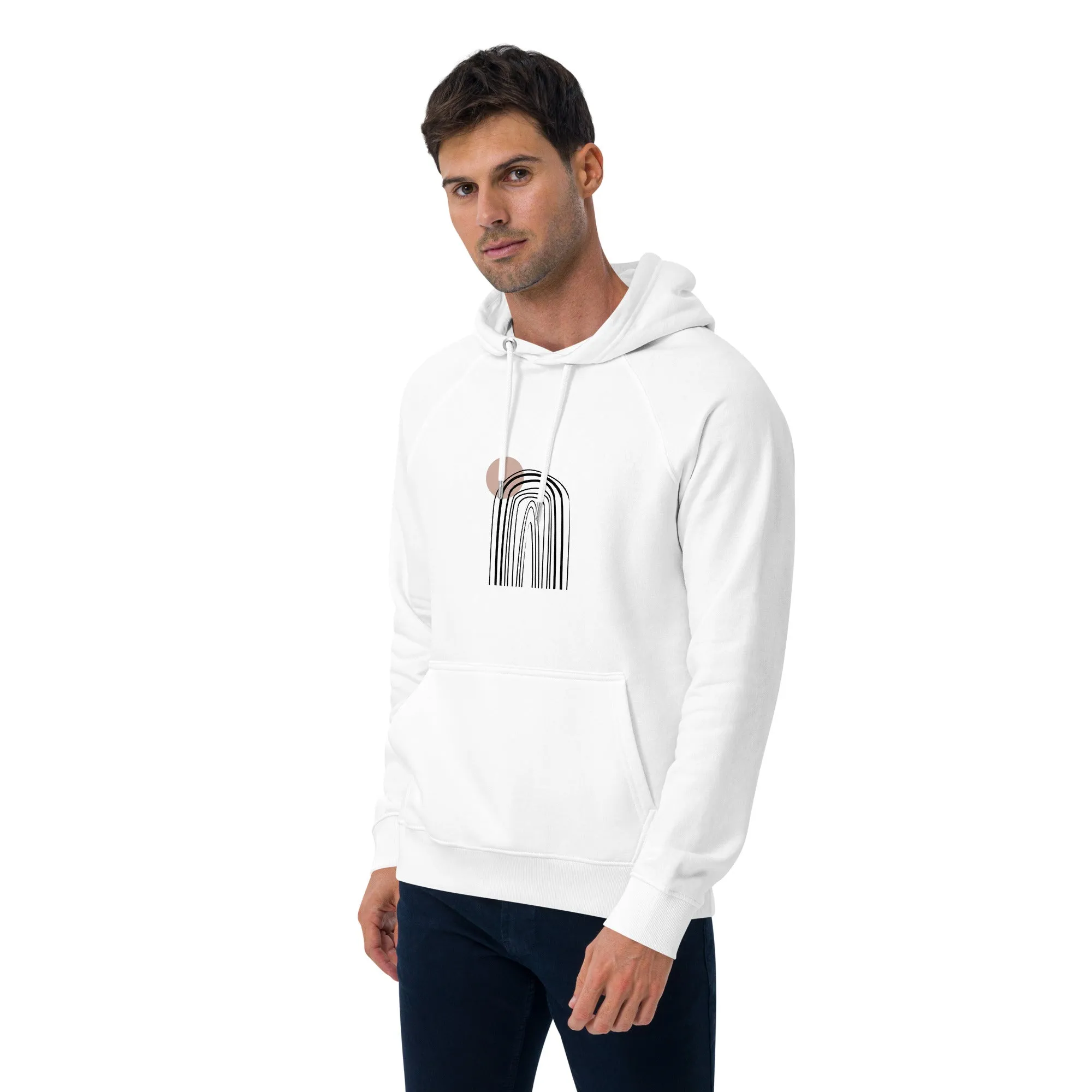 Abstract Lines Graphic Men Eco Raglan Hoodie