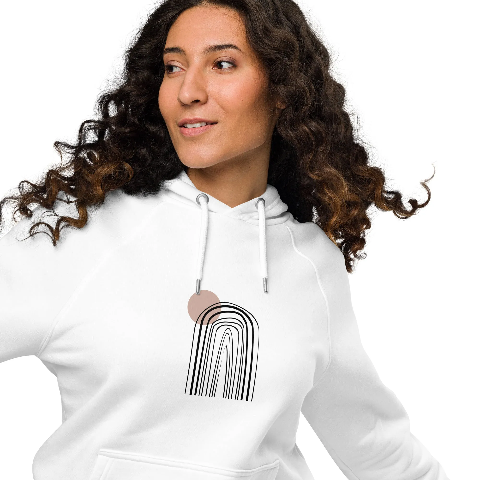 Abstract Lines Graphic Women Eco Raglan Hoodie