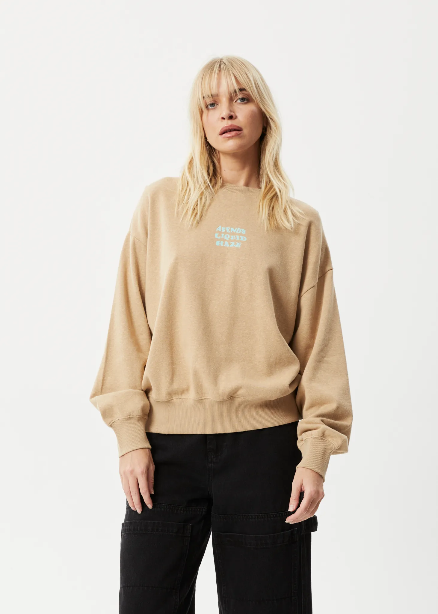 AFENDS Womens Daze - Crew Neck Jumper - Tan