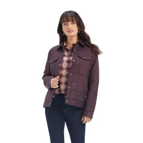 'Ariat' Women's Puffer Trucker Insulated Jacket - Mulberry Wine