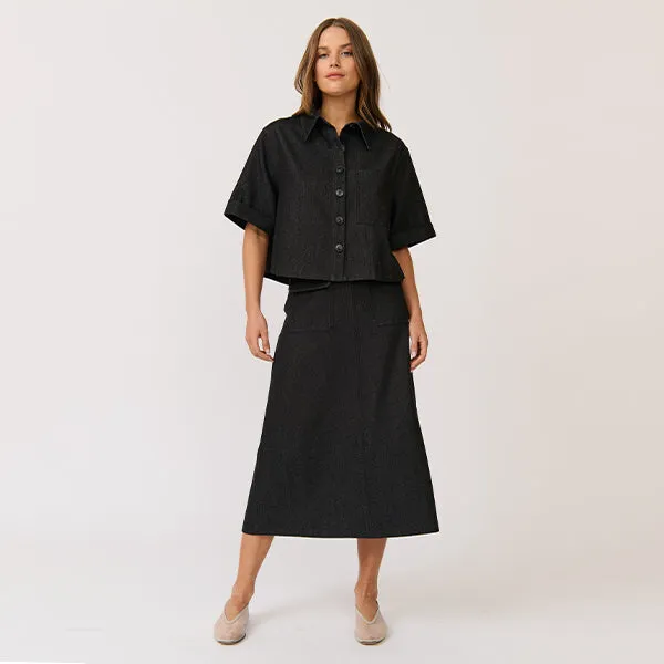 Astrid Skirt - Black Denim