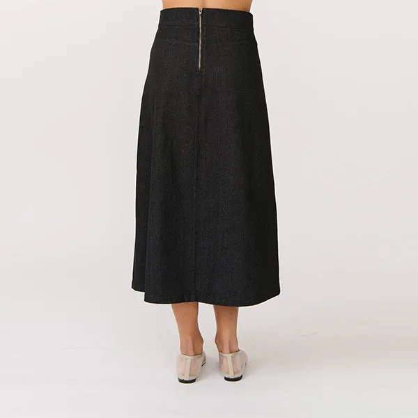 Astrid Skirt - Black Denim