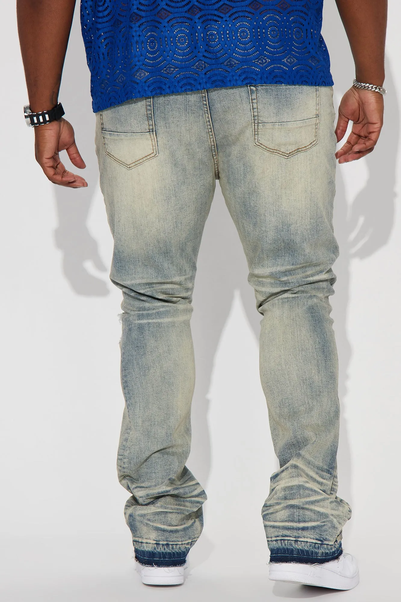 Be Real Stacked Skinny Flare Jeans - Light Wash