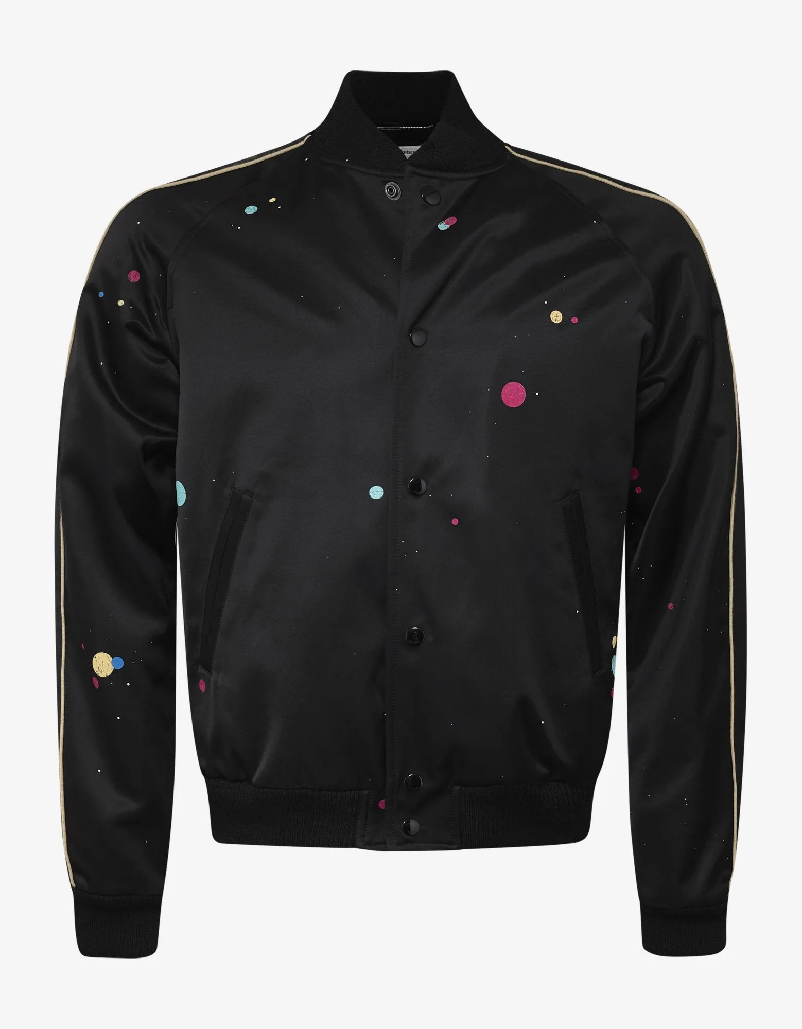 Black Galaxy Print Teddy Jacket