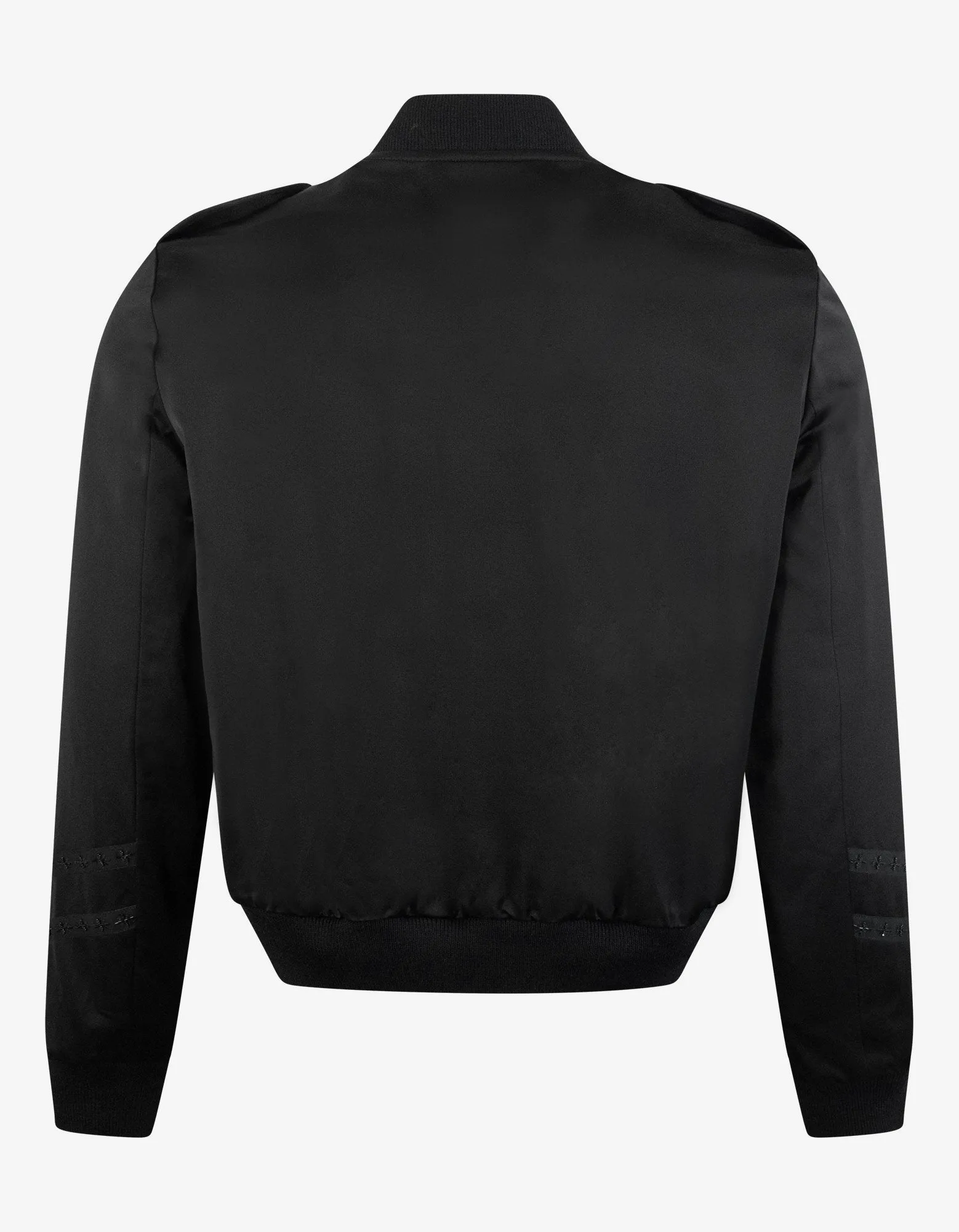 Black Officer Satin Bomber Jacket -