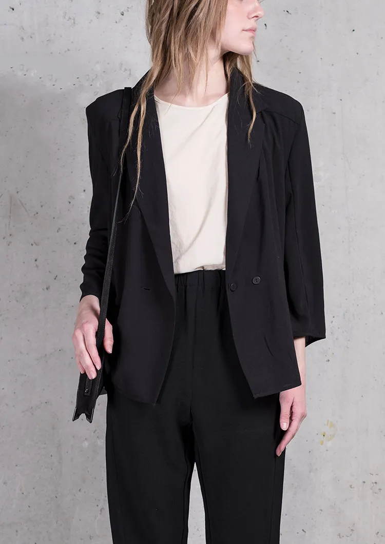 BLAZER/BLOUSE - black plain