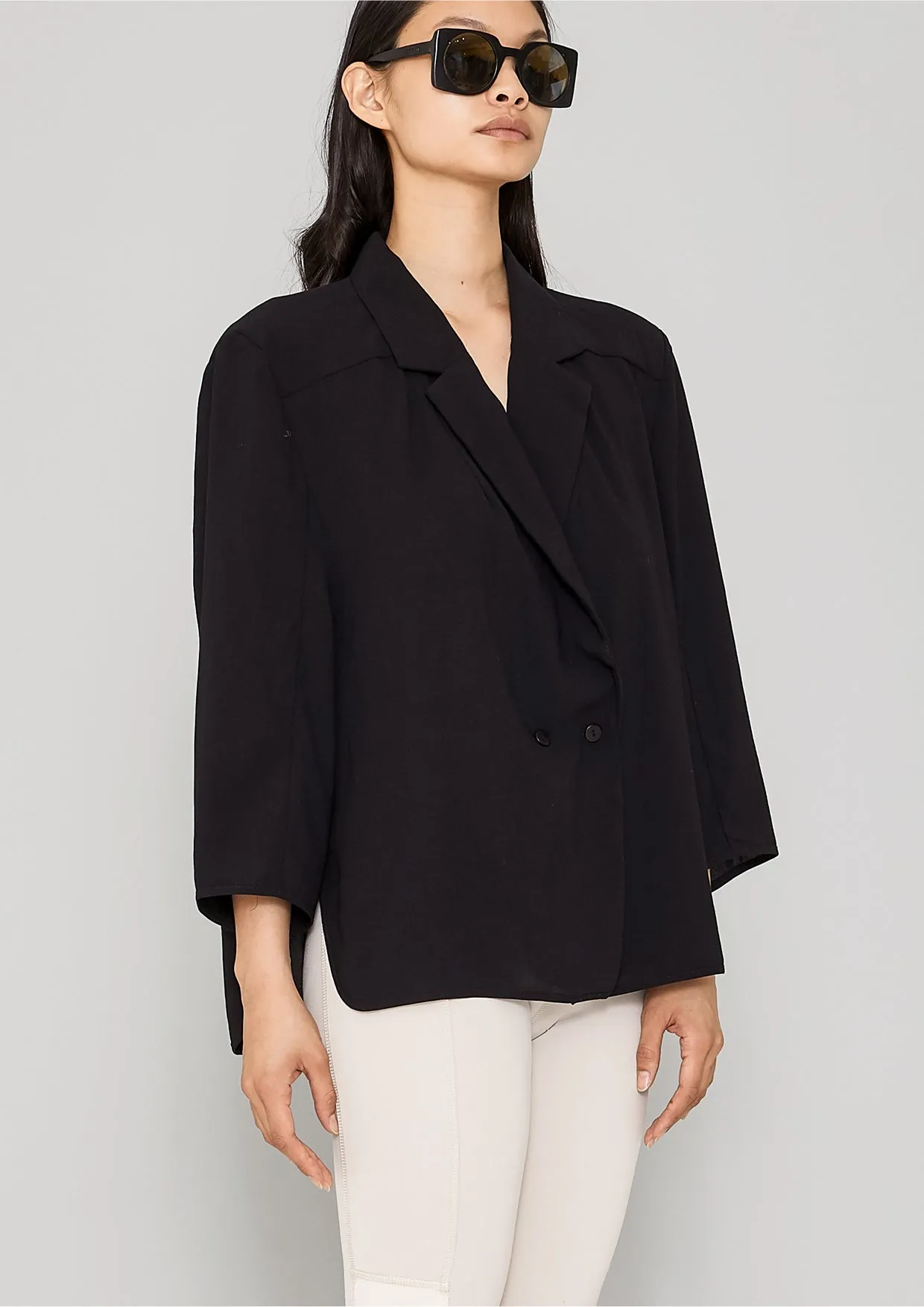 BLAZER/BLOUSE - black plain