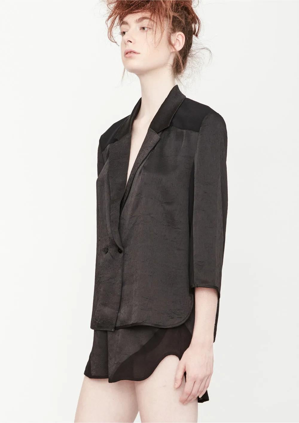 BLAZER/BLOUSE - black shiny