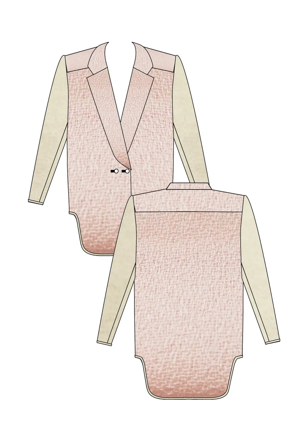 BLAZER/BLOUSE - peach/creme