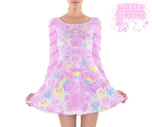 Bubblegum Bunny long sleeve skater dress [made to order]