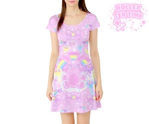 Bubblegum Bunny short sleeve skater dress [made to order]