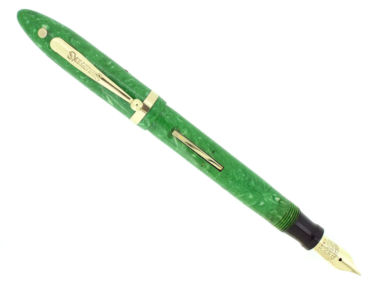 C1929 SHEAFFER EXTRA LONG BALANCE JADE CELLULOID FOUNTAIN PEN RESTORED NR MINT