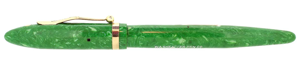 C1929 SHEAFFER EXTRA LONG BALANCE JADE CELLULOID FOUNTAIN PEN RESTORED NR MINT