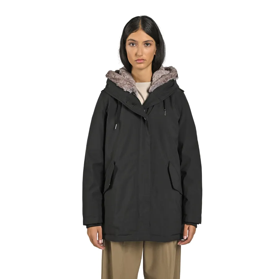 Canadian parka da donna con ecopelliccia Lanigan Tech CN.G224064W/BLA nero