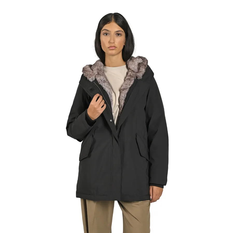 Canadian parka da donna con ecopelliccia Lanigan Tech CN.G224064W/BLA nero