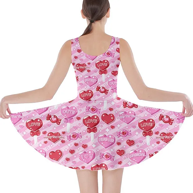 Candy Love Hearts (Red Cutie) Skater Dress [Made-To-Order]