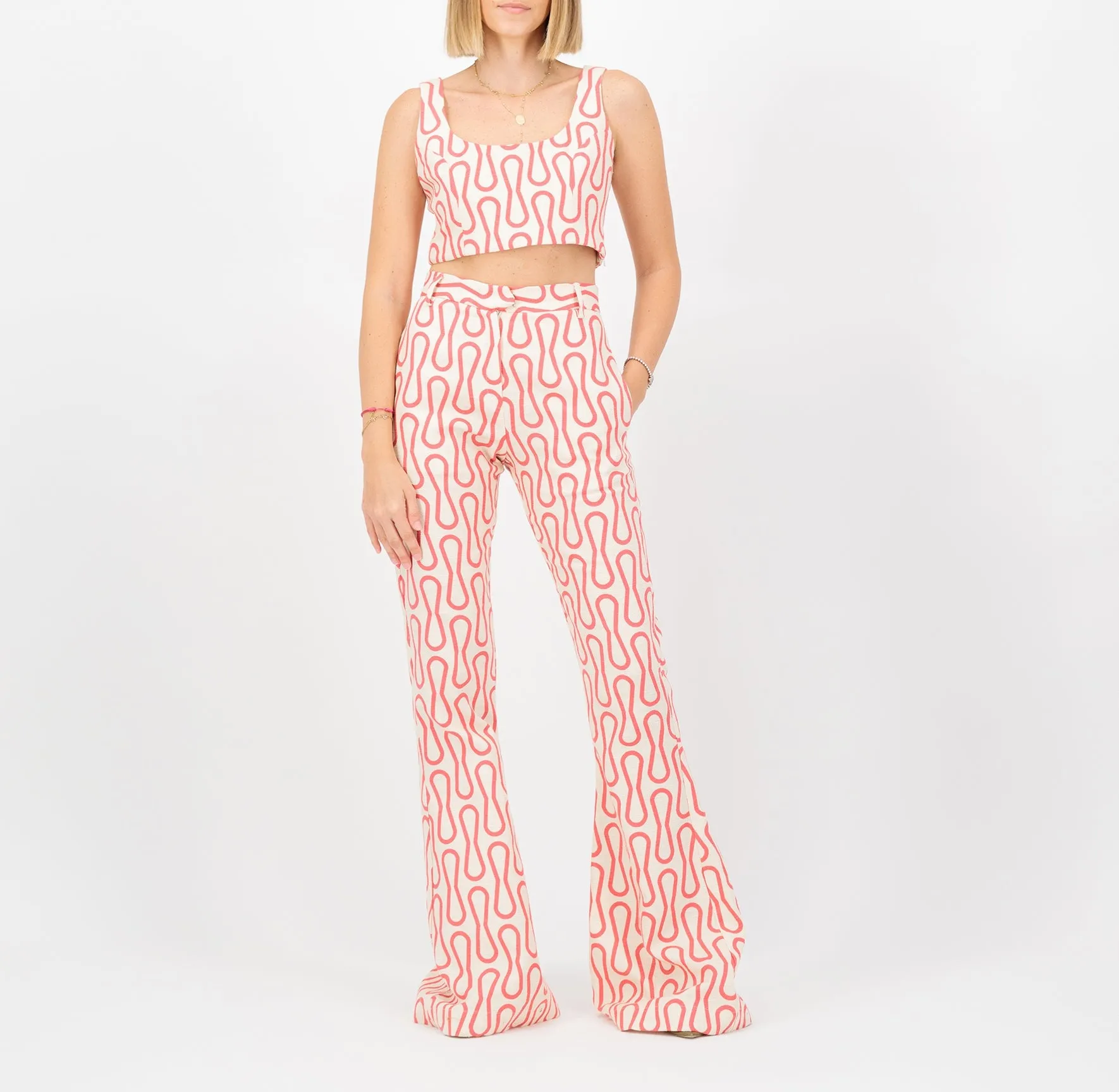 Canvas flare pants