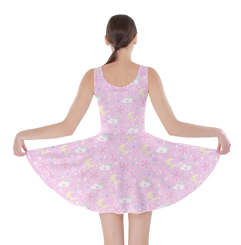 Cherry Blossom Dreams Pink Skater Dress [Made-To-Order]