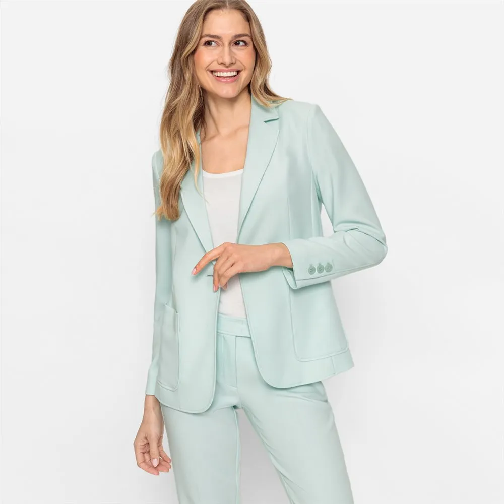 Classic Notch Collar Blazer in Mint Blue