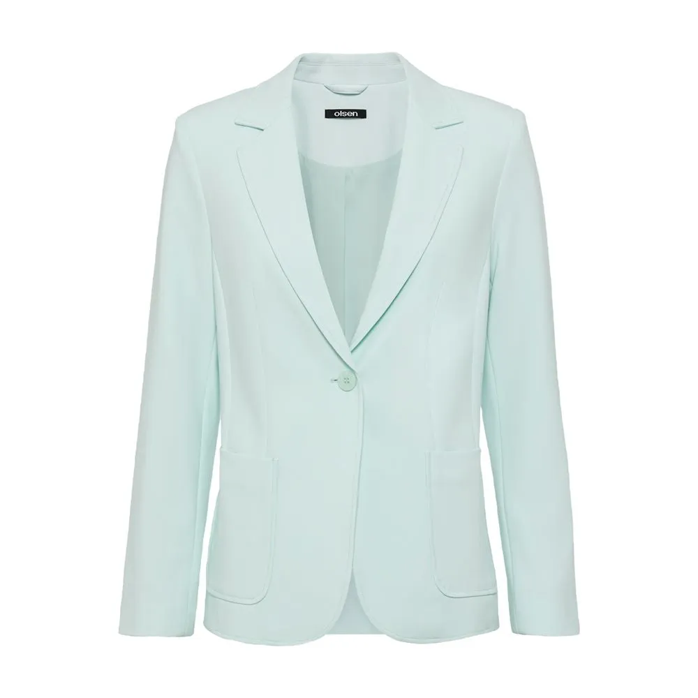 Classic Notch Collar Blazer in Mint Blue