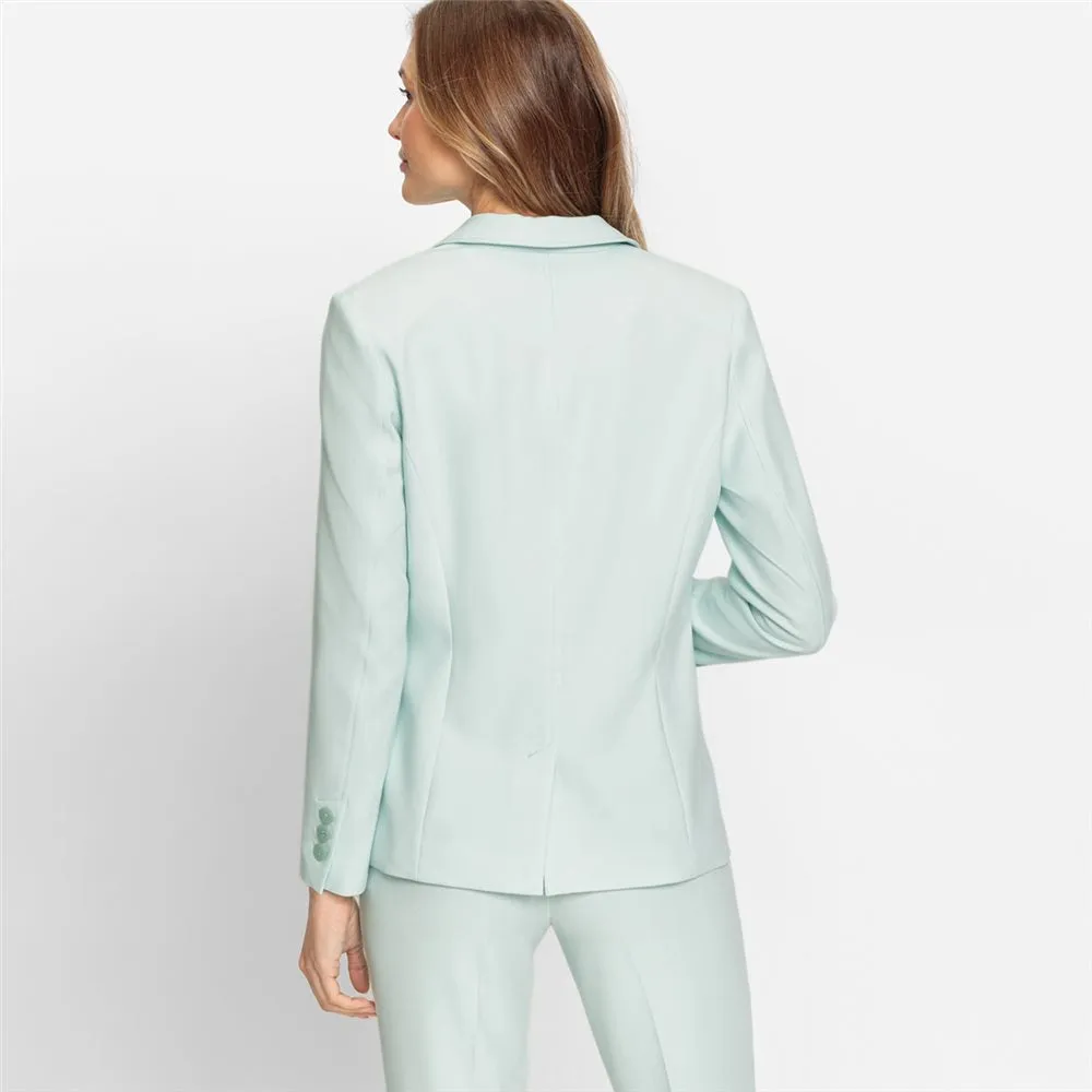 Classic Notch Collar Blazer in Mint Blue