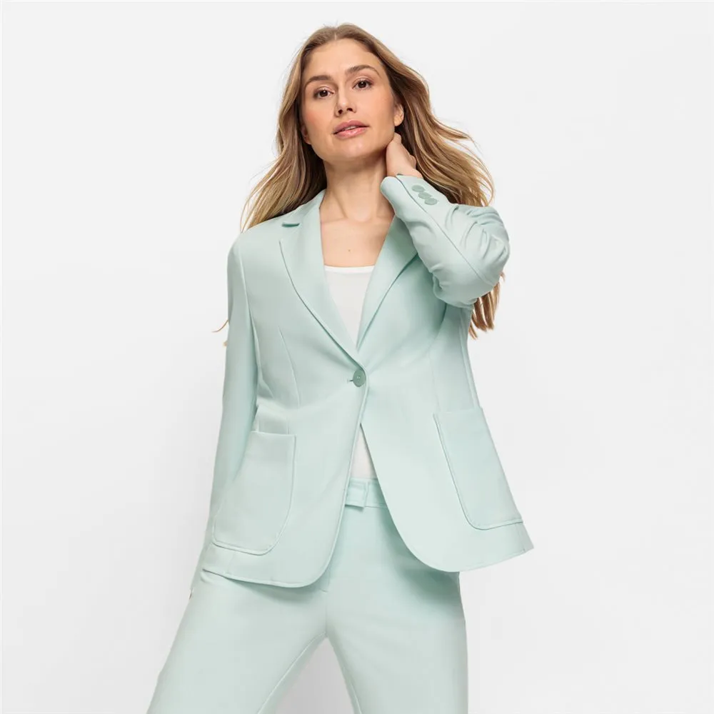 Classic Notch Collar Blazer in Mint Blue