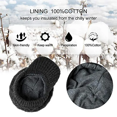 Comhats Wool Thick Knitted Winter Hat for Women Newsboy Snow Cap Billed Beanie with Brim Beret