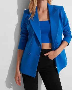 Conscious Edit Double Breasted Blazer in Neon Cobalt