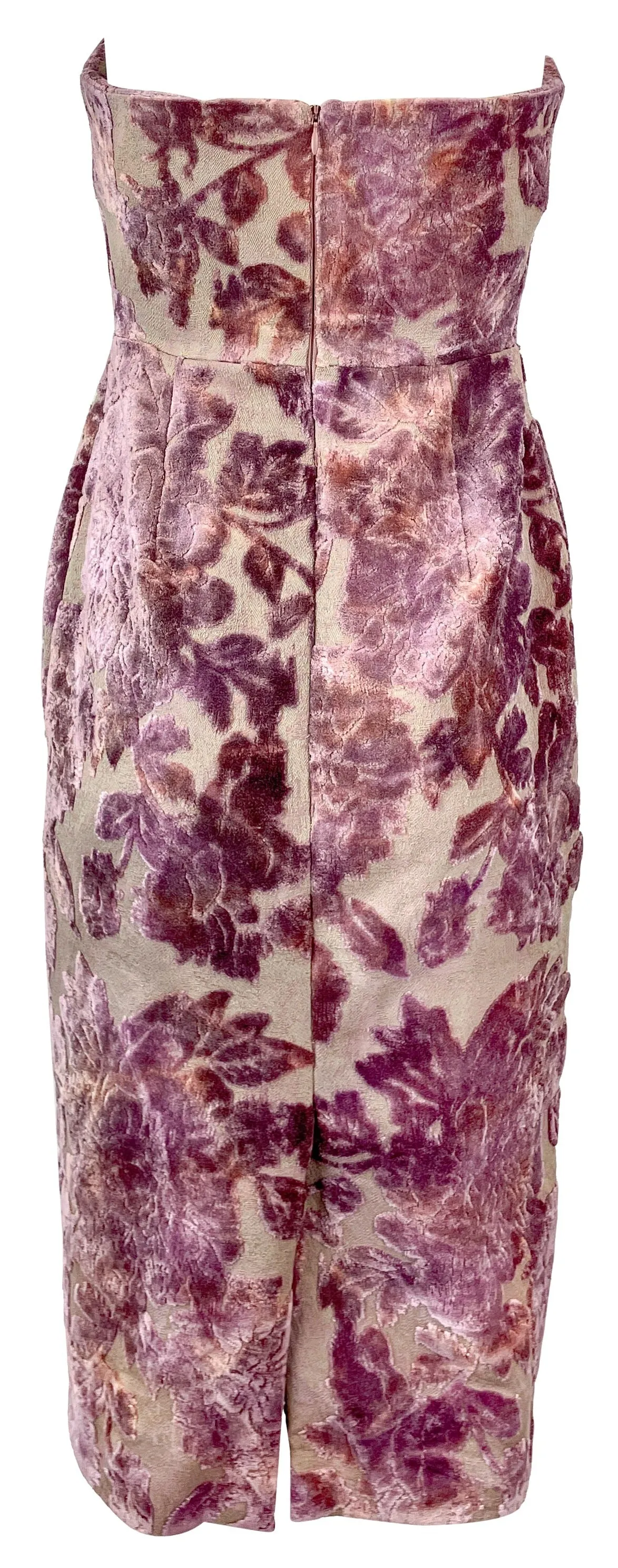 Dries Van Noten Diao Floral Flocked Midi Dress in Old Rose