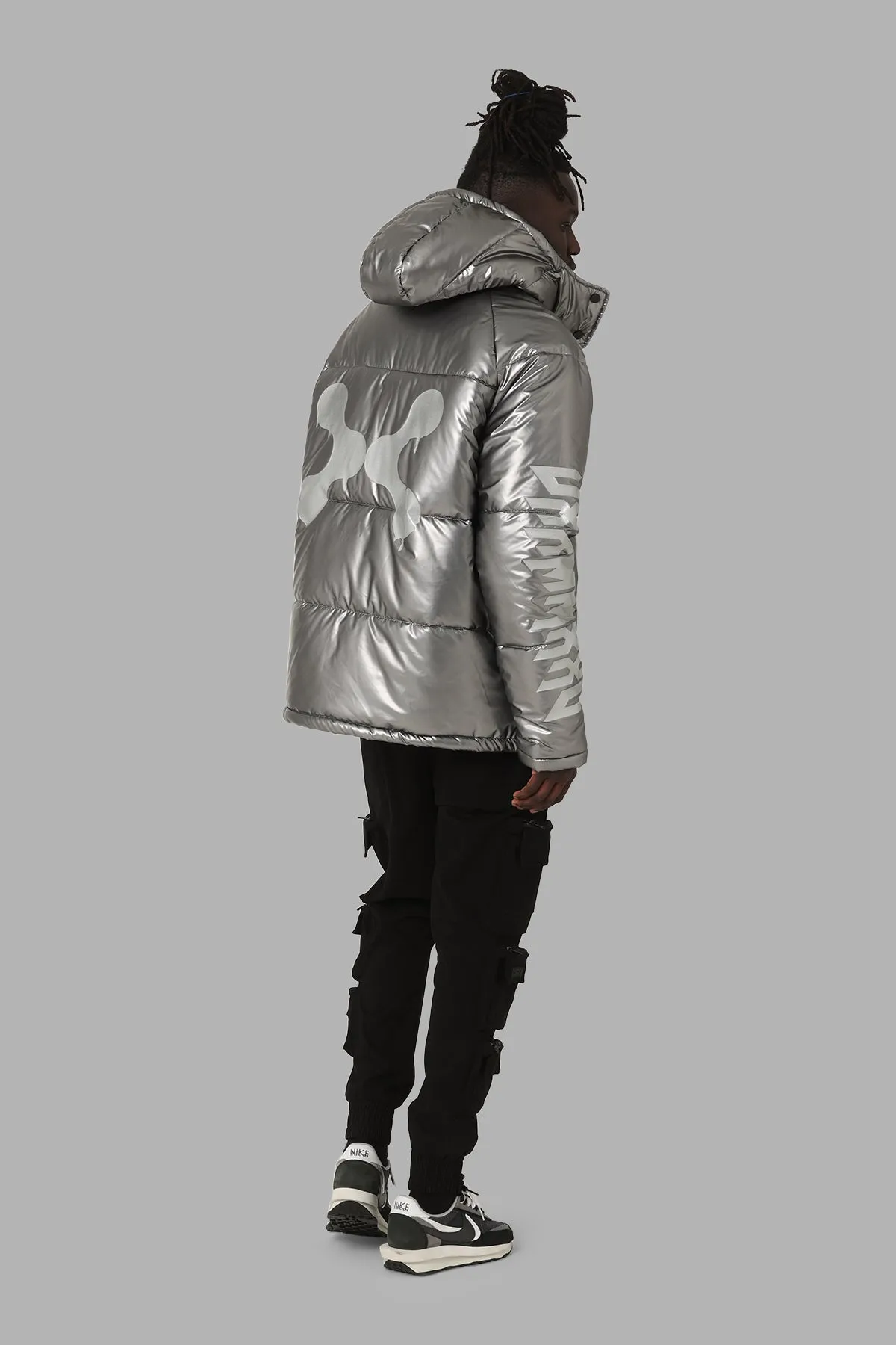 DXXMLife L-6 A Chrxme Puffer Jacket Silver