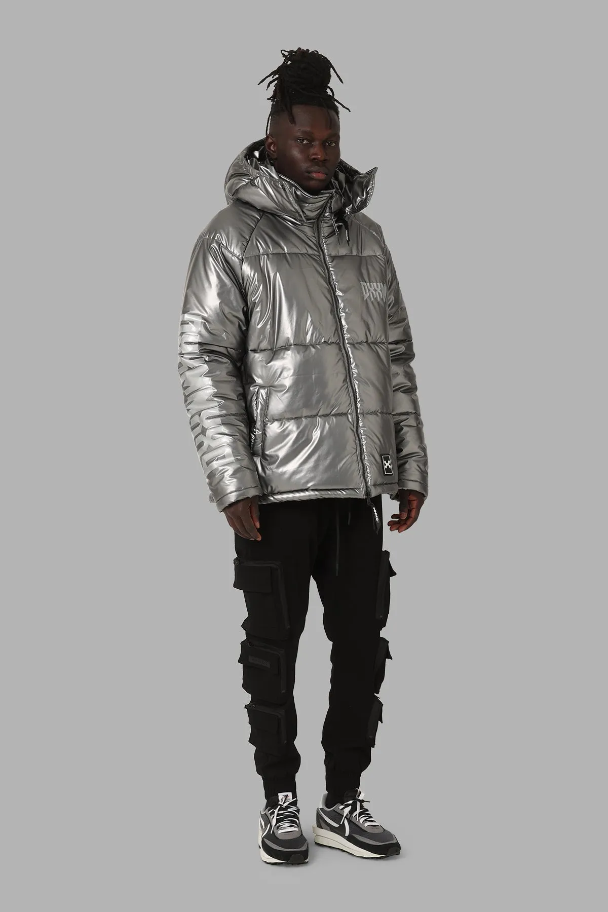 DXXMLife L-6 A Chrxme Puffer Jacket Silver