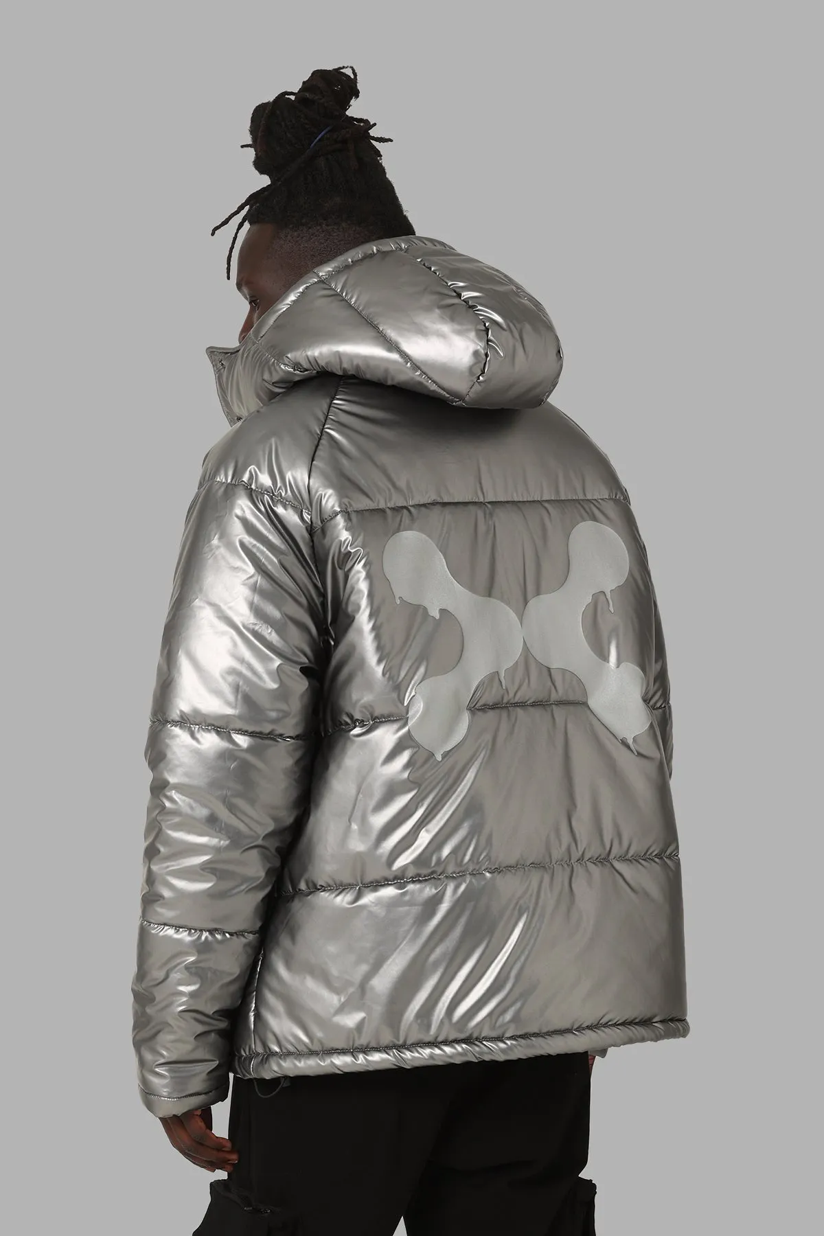 DXXMLife L-6 A Chrxme Puffer Jacket Silver