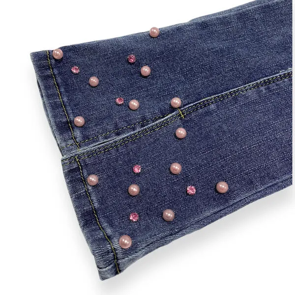 Embellished Flare Jeans - Denim