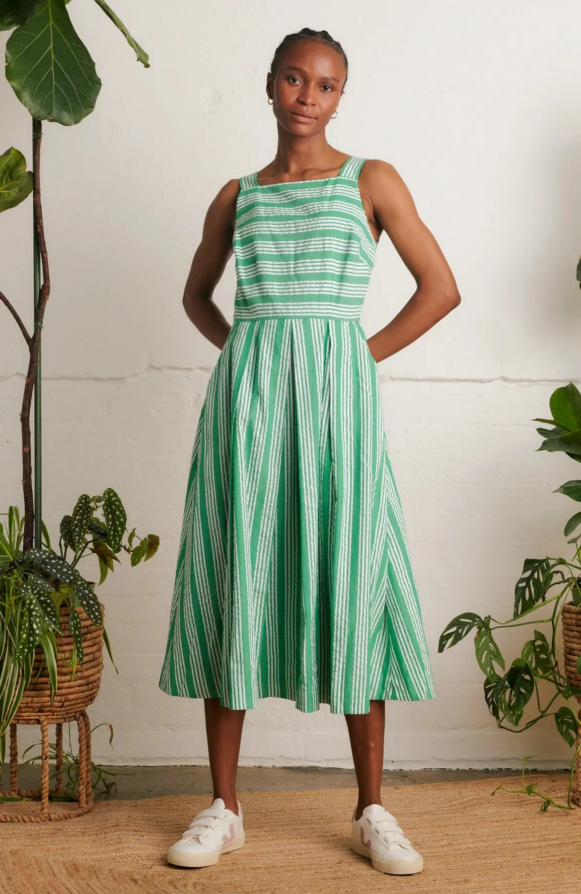 Emily & Fin Suki Beachcomber Stripe Green Dress