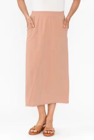 Etta Beige Cotton Pocket Skirt