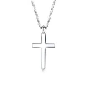 FANCIME Cremation Urn Cross Mens Sterling Silver Necklace