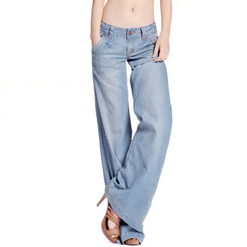 Fashion Slim Temperament Casual Vintage Wide-Legged Jeans