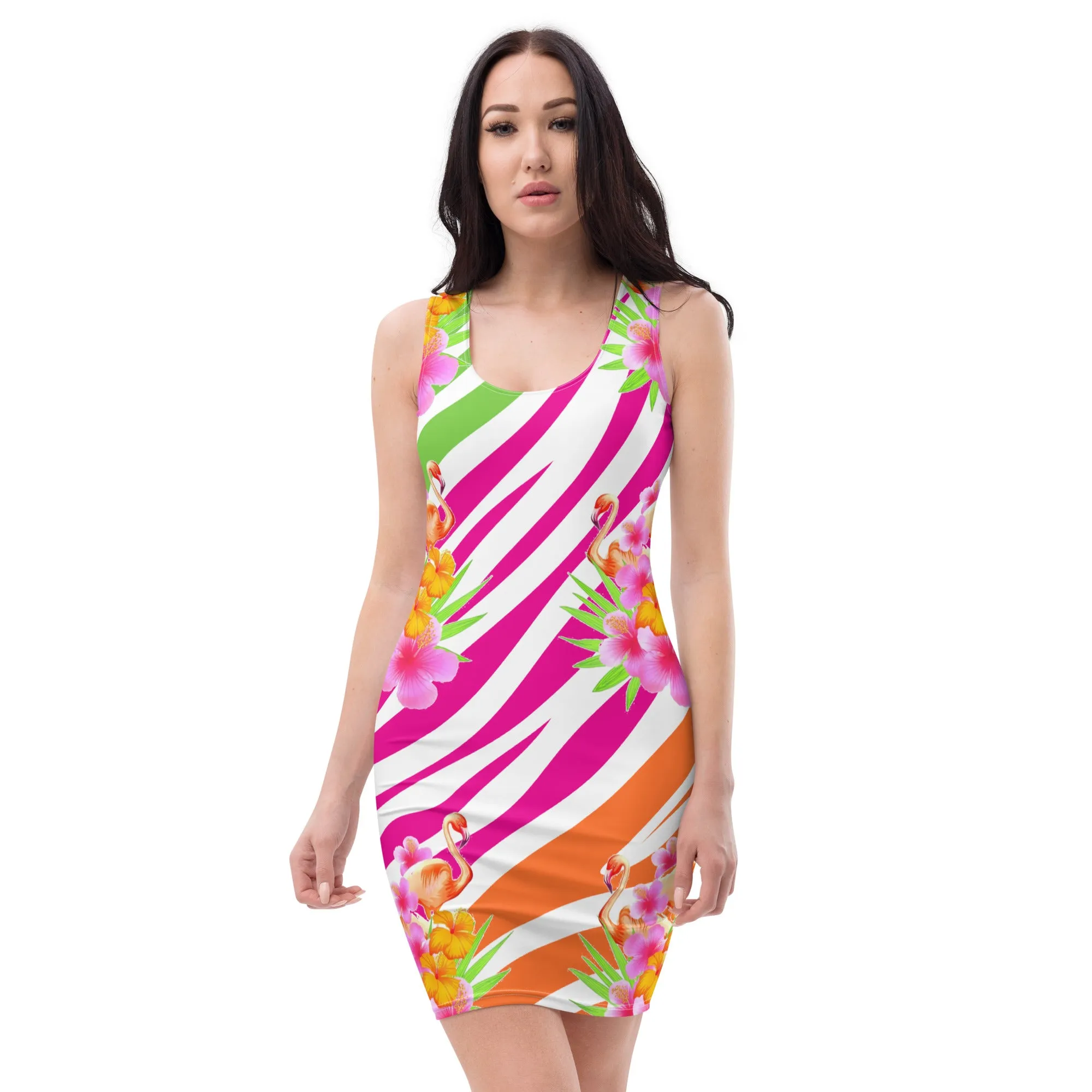 Flamingo Fiesta Bodycon Dress