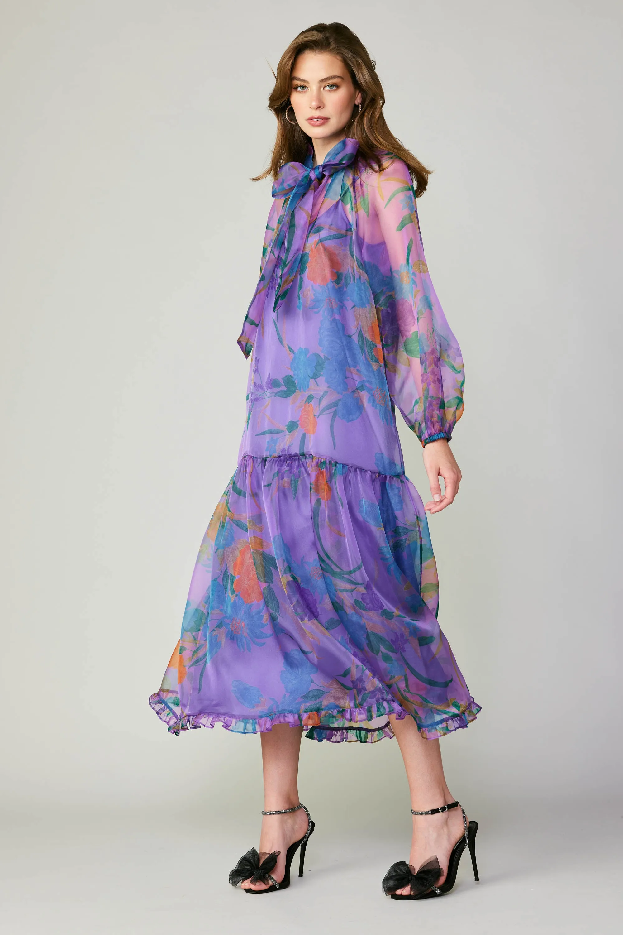 Floral Organza Midi Dress