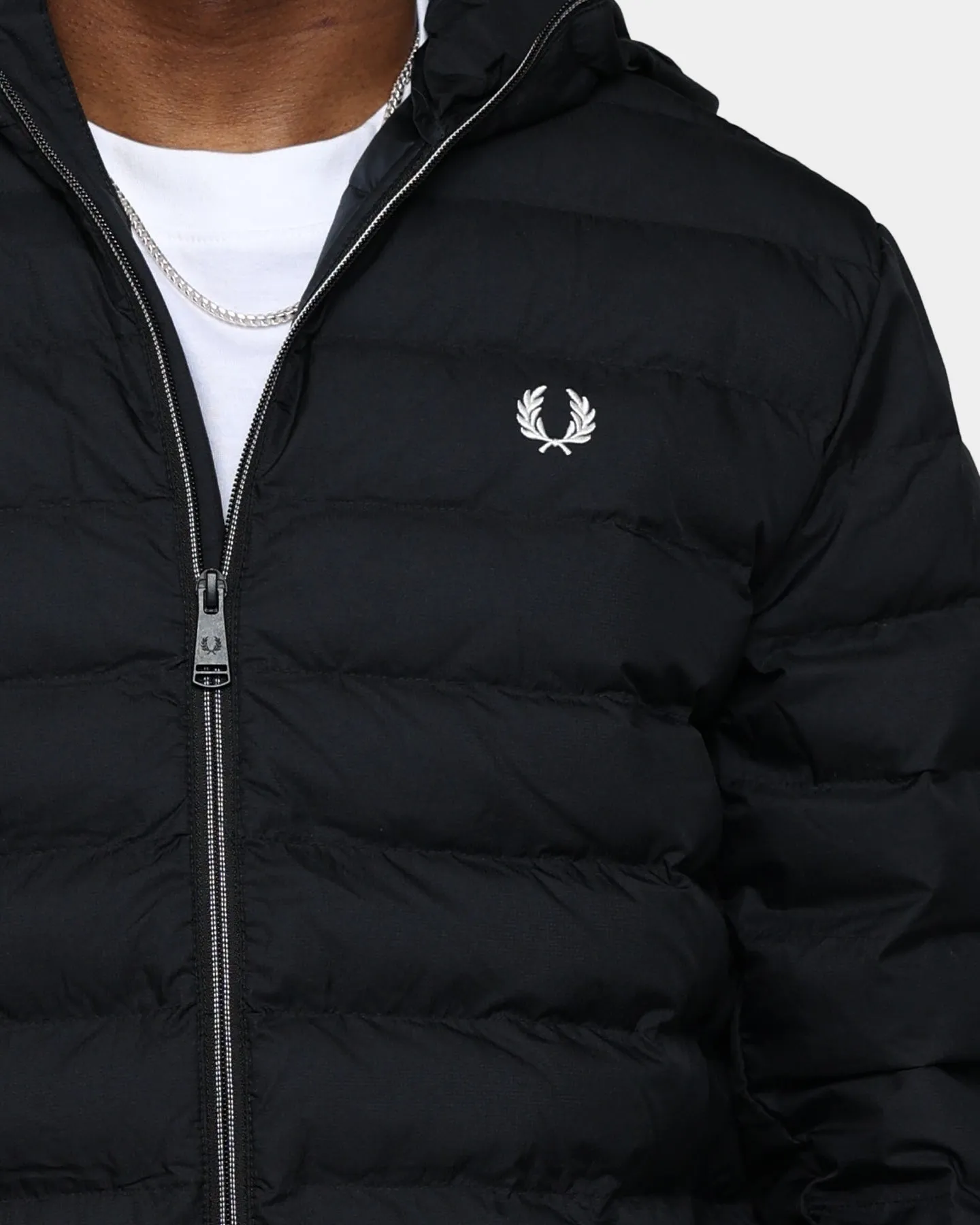 Fred Perry Hooded Insulated Jacket Black