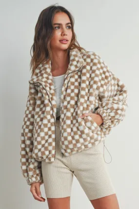 Fuzzy Sherpa Jacket - Taupe