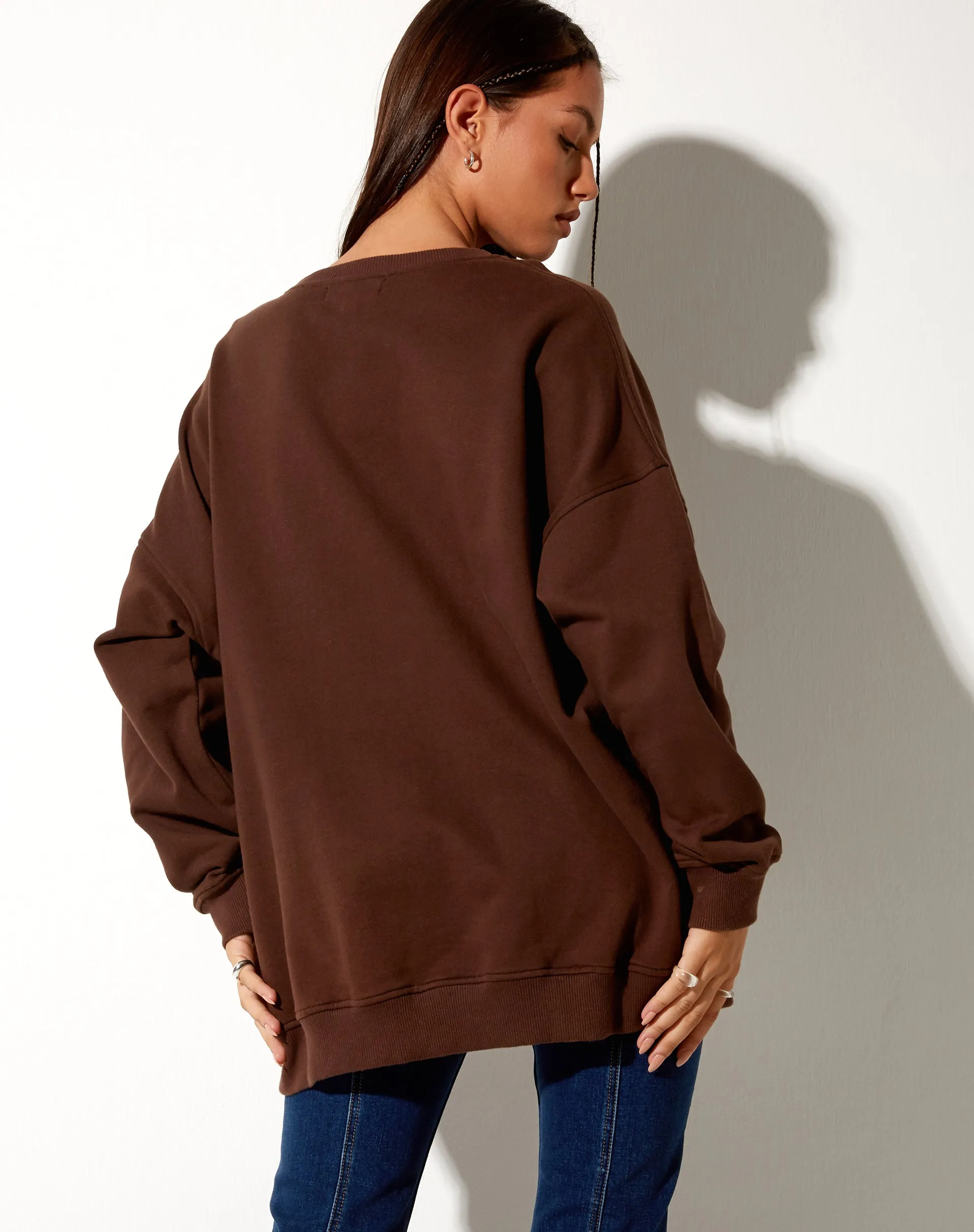 Glo Sweatshirt in Deep Mahogany with 'Cowgirl' Gold Embro